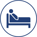Symbol mit einem Krankenbett