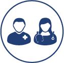 Symbol mit einer männlichen und weiblichen Person